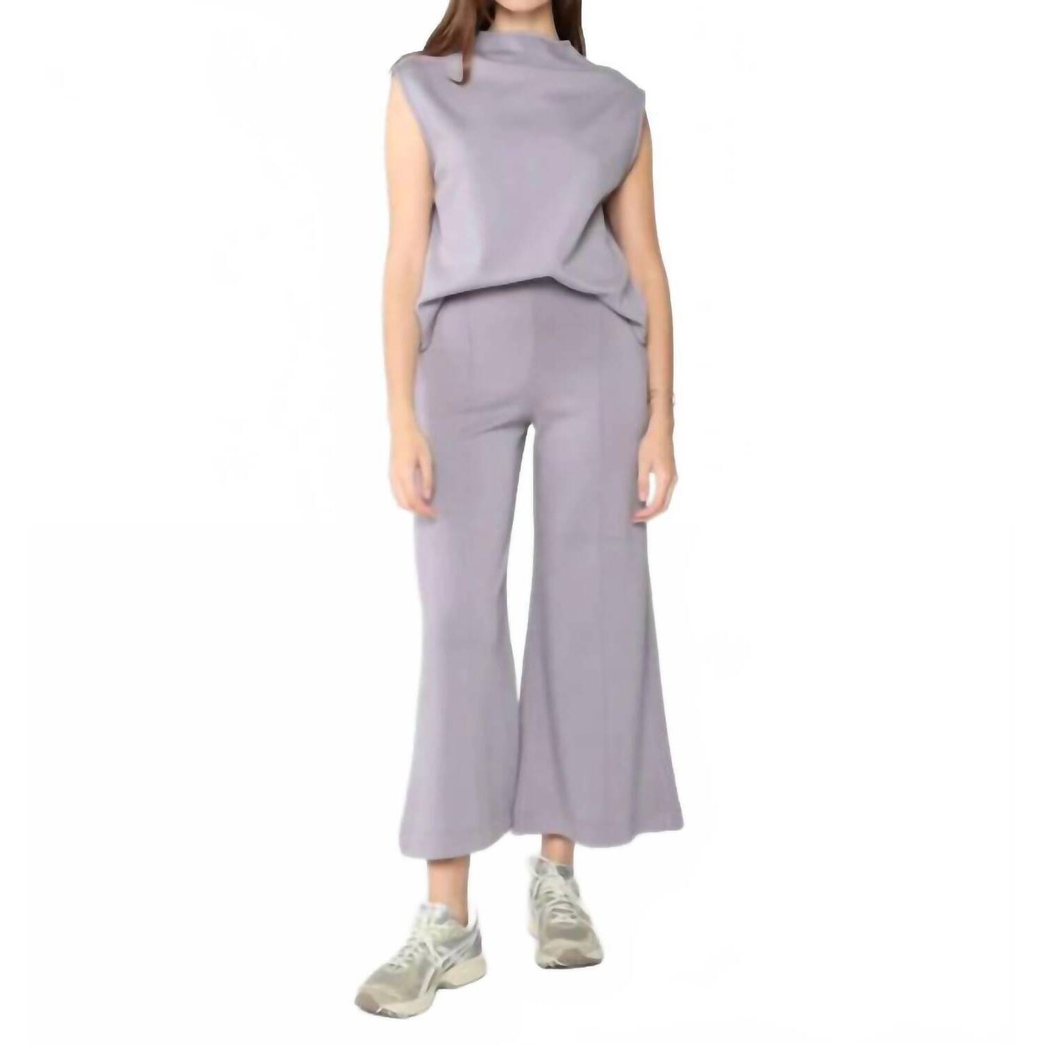 New Ripley Rader Scuba Cropped Wide Leg Pant In Silver